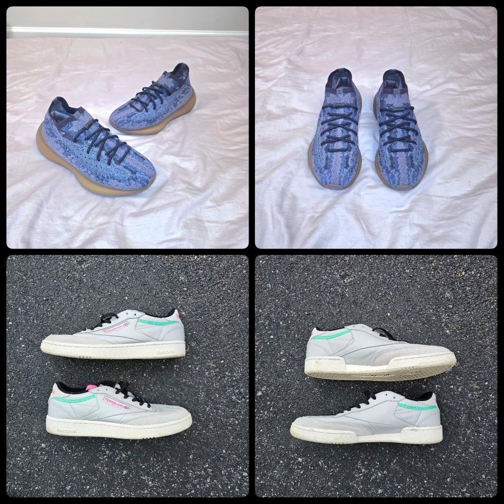 Yeezy Boost 380 'Covellite' + Reebok Club C 85  RAD 'Skull Grey sz 9.5 lot